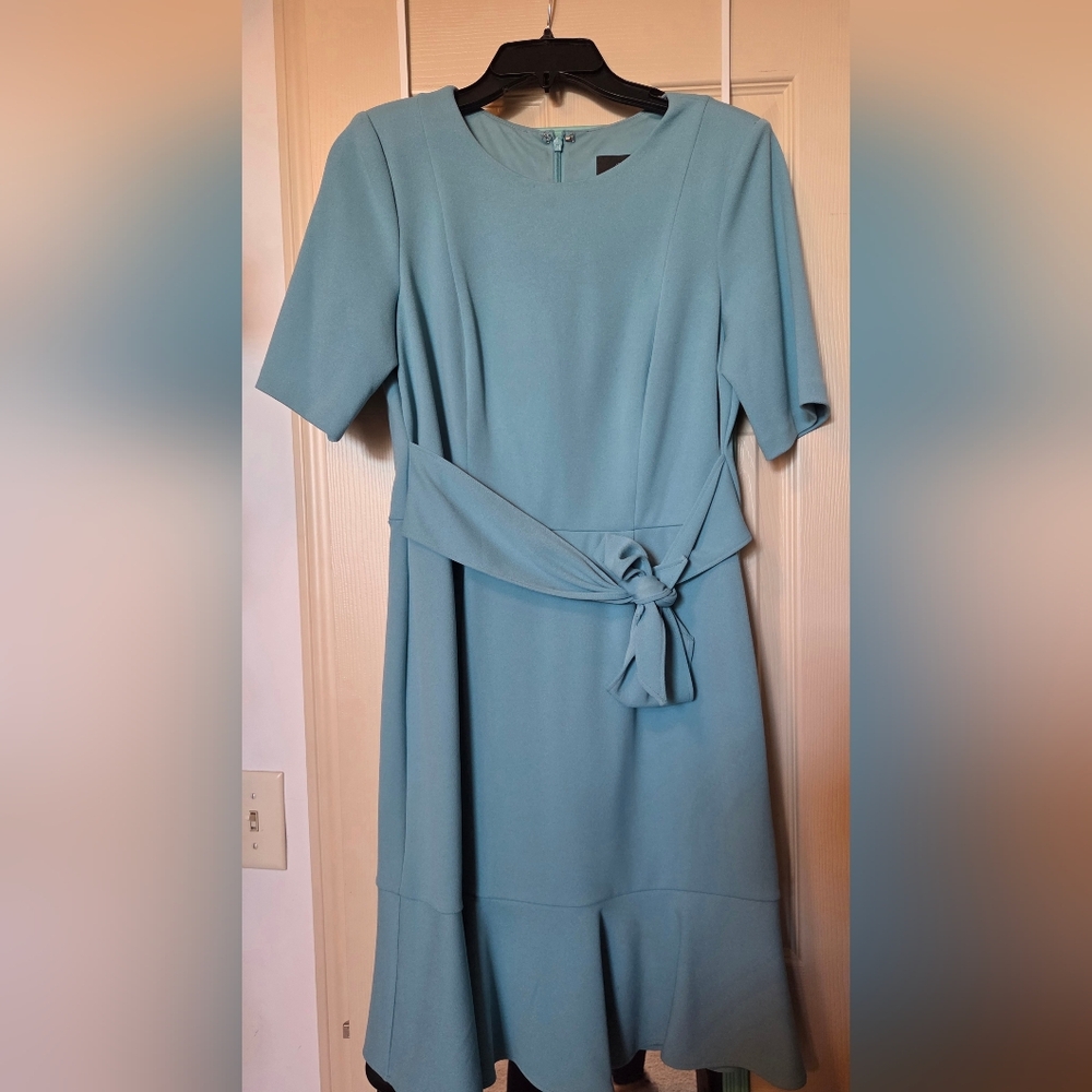 Adrianna Papell Teal Midi Dress